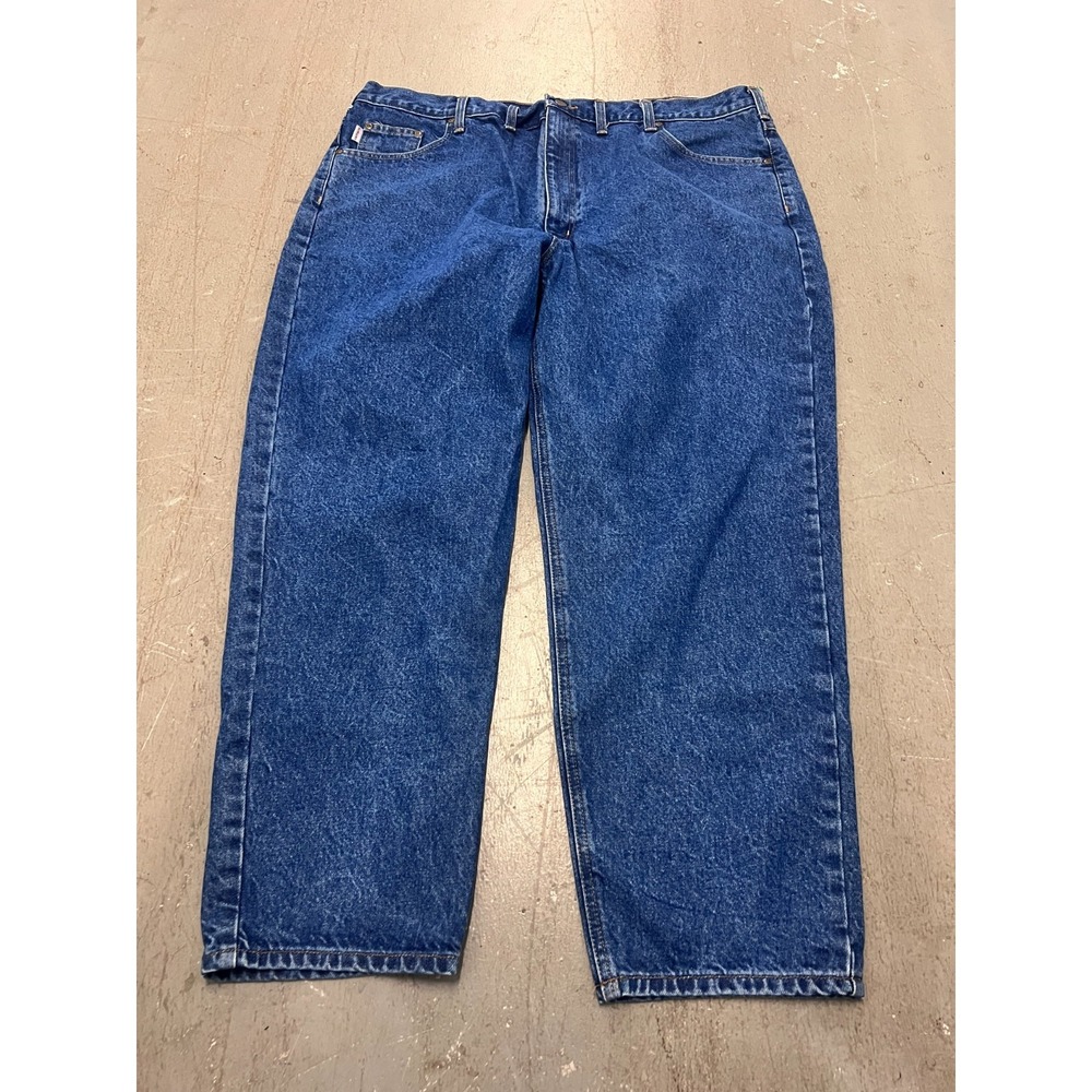Carhartt 817-DST‎ Jeans Mens 46x30 Blue Denim 100% Cotton Straight Leg Workwear